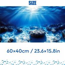 Sunlight Blue Sea Reef, Fish Tank Background Painting, Aquarium Background Sticker, Aquarium Background Board, Easy To Replace, No Residual Glue, Provide Various Standard Sizes To Fit Different Aquarium Sizes, Immersive Landscaping, Marine World Fish Tank Background Painting, Instantly Enhance The Layering And Depth Of The Aquarium, Aquarium Accessories - A - View 13