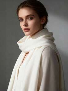 Gucci 1件白色双面G字母图案针织围巾/披肩，男女通用，适合秋冬季节，货号：165904-3G646-9000 - 白色 - 查看 3