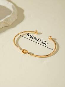1pc Fashionable Creative Beach Vacation Metal Leaf Arm Cuff, Adjustable Geometric Spiral Starfish Seashell Bracelet, Jewelry Gift Suitable For Middle East Saudi Arabia Party - Gold - View 9