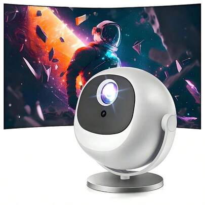 XBJ 2026 Brand-New Smart Projector 4k | 6 Bluetooth & Android 12.0 Portable Projector | Auto Keystone Correction & Manual Focus Projector Wifi 6 | Ideal For Bedroom, Garden, Beach, Park & Patio | 1080p Portable Projector – Perfect Gift For Halloween, Christmas, Valentine's & Back-To-School (Remote Included)