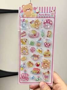 1 张动漫人物贴纸，可爱小熊贴纸，可重复使用防水贴纸，DIY 手工贴纸，智能手机壳，笔记本电脑，DIY 项目，笔记本电脑，礼品包装。 - 彩色 - 查看 2