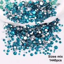 SS6 2MM-SS30 6.4MM, 7 Sizes, Non-Hot Fix, Adhesive Round Flat Bottom Glass Crystal Rhinestones, Multi-Color Crystal Gemstone Jewelry Beads DIY Glass Stone Diamond Design Accessories, Glitter Nail Art Stickers Decoration, Suitable For Phone Cases, Clothes, Bags, Shoes, Crafts - Multicolor - View 83