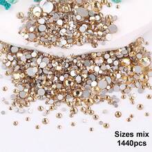 SS6 2MM-SS30 6.4MM, 7 Sizes, Non-Hot Fix, Adhesive Round Flat Bottom Glass Crystal Rhinestones, Multi-Color Crystal Gemstone Jewelry Beads DIY Glass Stone Diamond Design Accessories, Glitter Nail Art Stickers Decoration, Suitable For Phone Cases, Clothes, Bags, Shoes, Crafts - Multicolor - View 76