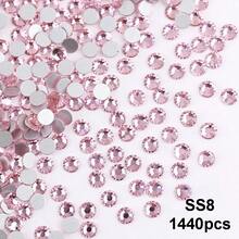 SS6 2MM-SS30 6.4MM, 7 Sizes, Non-Hot Fix, Adhesive Round Flat Bottom Glass Crystal Rhinestones, Multi-Color Crystal Gemstone Jewelry Beads DIY Glass Stone Diamond Design Accessories, Glitter Nail Art Stickers Decoration, Suitable For Phone Cases, Clothes, Bags, Shoes, Crafts - Multicolor - View 10