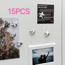 5/10 piezas/Set Imanes de nevera de estrella plateada Eid Mubarak, pegatinas magnéticas insonorizadas, decoración de nevera de cocina, decoración de Eid - Plateado - Ver 12