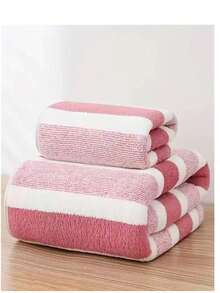 2条装速干超柔软超细纤维毛巾套装，吸水性强，适用于健身房、海滩、旅行、家庭浴室等场所，聚酯纤维材质，是商业清洁的理想之选，也是一份很棒的礼物。 - 彩色 - 查看 4