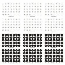 12 Sheets Black And White Round Number Sticker, Year Round Date Monthly Plan Round Sticker, Digital Sticker, Planner Accessories - Black and White - View 8