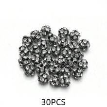 30pcs Shiny Round Beads Rhinestone Spacer Beads For Making Jewelry, DIY Bracelet Necklace - Diamond Ball - View 18