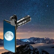 APEXEL 10-In-1 Smartphone Camera Lens Kit - HD Optical Lenses With Universal Phone Clip, Including 22X Telephoto Lens, 198° Fisheye Lens, Wide Angle Lens, And Macro Lens, Compatible With Most Phones - Black - View 10