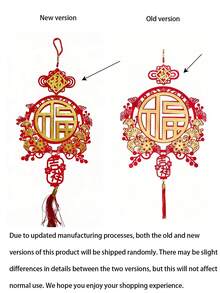 1个/2个装中国新年圣诞节祝福字吊坠，3D祝福字门贴，中国结装饰，家居装饰祝福吊坠，中国祝福装饰，中国结流苏墙挂节日装饰 - 彩色 - 查看 7