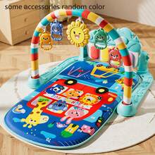 婴儿游戏垫 - 互动音乐钢琴软垫，婴儿游戏垫，婴儿钢琴垫，适合宝宝练习趴卧，婴儿健身垫和活动垫，婴儿钢琴健身垫，新生儿和幼儿游戏垫，早教活动健身架，音乐互动，易于安装，培养运动技能，可爱动物图案设计，理想的宝宝生日礼物 - 彩色 - 查看 13