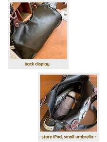 Rivet Belt Punk Y2k Leather Shoulder Purse Women Guitar Dark Grunge Goth Bag 2000s Streetwear - 1 - Xem 4