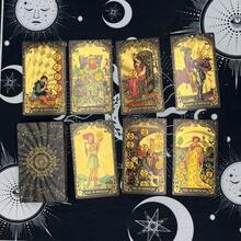 经典星空金色轮盘PET塔罗牌礼盒套装 - 78张黑金塔罗牌，适合初学者，多模式原创塔罗牌 - 塔罗牌指南，塔罗牌含义详解（适合初学者和专家），尺寸：4.7英寸*2.8英寸（12厘米*7厘米），命运，占卜，神谕卡，圣诞节，万圣节，感恩节，礼物，算命，未来，预言，塔罗牌礼品 - 彩色 - 查看 8