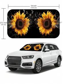 Tấm che nắng kính chắn gió ô tô ngộ nghĩnh, Tấm chắn nắng kính chắn gió ô tô, Phù hợp cho xe sedan, SUV, xe tải | Tấm che nắng mùa hè cho ô tô, Tấm chắn nắng và phụ kiện ô tô phản quang, Tấm che nắng ô tô có thể gập lại, Phù hợp với mọi loại xe - Chặn nhiệt và tia UV, Tấm che nắng cửa sổ trước cỡ trung bình cho xe sedan, SUV, xe tải (Dài 59,06 inch x Rộng 27,5 inch) - Tấm che nắng xe hơi thú vị - Xem 4