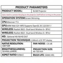 2026 New Release Globe-Themed 1080p Portable Projector | Brand-New Wifi 6 Projector 4k With Auto Keystone Correction & Manual Focus | Home Cinema Movie Projector Powered By XBJ-3600 Chip | Android 12.0 & 6 Bluetooth Projector Bedroom | Compact Mini Projector For Home & Outdoor Use | Ideal Gift For Halloween, Christmas, Valentine's & Back-To-School (Remote Included) - 查看 7