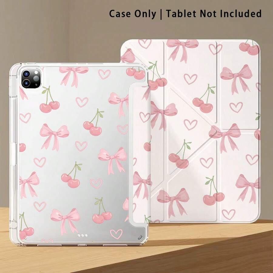 Cherry Painted Effect Acrylic Crystal Phone Case Compatible With Honor, Redmi, OPPO, VIVO, Apple - Multicolor - View 1