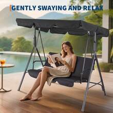 Patio Lounge Chair & Swing Chair - 黑色 - 查看 2