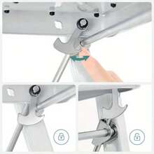 2-Step Ladder, Folding Ladder, Safety Lock, Space-Saving Storage - White - View 10