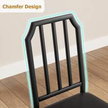 Juego de comedor de 5 piezas: tablero de roble con estructura de metal negro y 4 sillas tapizadas. Muebles de cocina modernos para 4 personas. Juego de comedor para el hogar que ahorra espacio. - Gris - Ver 7