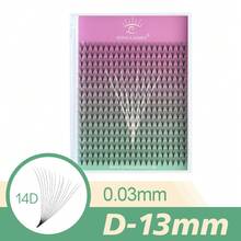 SONG LASHES 14D 16 Rows 320pcs D-Curl Voluminous Eyelash Extensions, Extra Large Tray, Pointed Flat Base, Pre-Made Lashes, 0.03mm Thickness, 8-15 Lashes Per Cluster, Eyelash Extension - D - View 17