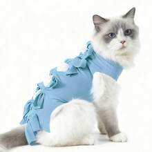 1pc Adjustable Cat Post-Surgery Suit Breathable Anti-Licking Abdominal Wound Protector For Spay Weaning All-Season Use - Multicolor - View 9