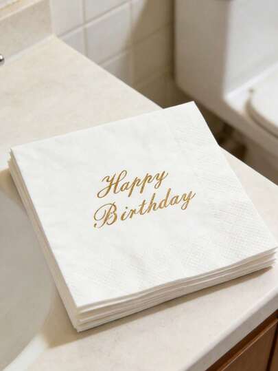 60pcs/Pack Disposable Birthday Tableware, 10pcs 10-Inch Napkins, Kitchen Essential, Birthday Party Napkins, Household Napkins, Valentine's Day, Wedding Decor, Birthday Party Decor