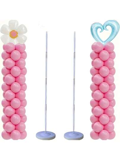 2 sets de soportes ajustables y reutilizables para arcos de globos, set de soportes para columnas de globos con base para decoración de centros de mesa/piso, adecuado para fiestas, graduaciones, cumpleaños, baby shower, revelación de género, bodas
