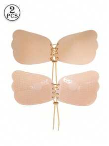 2pcs/1pc Reusable Strapless Invisible Bra, Cleavage Enhancing Invisible Bra, Women Invisible Backless Bra With Nipple Covers - Multicolor - View 11