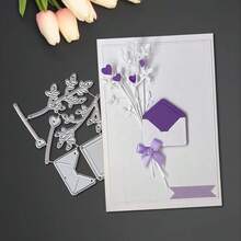 Creative Envelope Cutting Dies, DIY Scrapbooking Album And Embossing Stencil, Greeting Card Making Tool, Card Paper Cutting Crafts ,Gift Card Making Template Die Cuts. - Silver - View 6