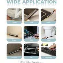 1-Pack Multi-Functional Crevice Cleaning Brush - Durable Stiff Bristle Gap Brush For Kitchen, Bathroom, Windows, And Stovetops - Essential Home Cleaning Tool With Ergonomic Handle | Ergonomic Handle Brush | Plastic Brush, Bathroom Cleaning Supplies - 黑色 - 查看 7