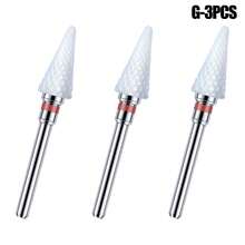 3pcs Ceramic Nail Polish Remover Drill Bits, Replacement Grinding Heads For Manicure & Pedicure - Multicolor - View 37