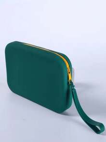 1pc Silicone Handbag, Large Capacity Waterproof Cosmetic Bag, Travel Essential; Beach Bag, Suitable For Travel, Vacation, With Hanging Strap, Storage Pouch, Document Holder, Carry-On Zipper Bag, Wristlet, Portable Waterproof Travel Toiletry Bag, Jewelry & Makeup Organizer Silicone Pouch, Cosmetic Zipper Bag, Earphone & Misc. Storage Bag, Portable Card & Wallet Waterproof Zipper Pouch,Pouch,Makeup Pouch,Travel Essential - Multicolor - View 11