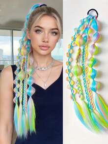手工混色泡泡扭辫 - 女士度假风接发，适合所有发质 - 彩色 - 查看 13