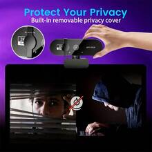 4K/2K/1080P USB Webcam With Auto Focus And Privacy Cover | Plug And Play, Compatible With PC/Laptop, Zoom, Live Streaming And Remote Work