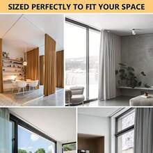 Riel de cortina de techo retráctil para cortinas, 3 a 6 pies, riel divisor de habitación con rodillos silenciosos y ganchos, ideal para sala de estar, recámara, ducha, RV, decoración hogar mexicano - 4,8 pies - 8,15 pies (1 juego) - Ver 6