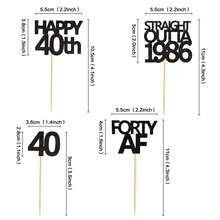 Creative Black "Straight Outta 1996 1986 1976" Cupcake Toppers, Happy 30th 40th 50th 30 Birthday Party Cake Decorations