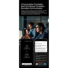 AI Smart Glasses, AI Camera Glasses, Supports WiFi Transmission, 8-Megapixel Camera, High-Definition Video And Photos, Bluetooth Audio, AI Voice Assistant, Real-Time Translation, Object Recognition, Noise Reduction Calls, Music Playback. - Tròng kính trắng đỏ - Xem 8