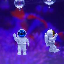 1个漂浮宇航员水族箱装饰品 - 可爱的太空人水族箱配件 - 适用于各种鱼缸和游泳池