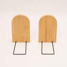 1/2pcs Removable Wooden Bookends, Non-Slip And Durable, Suitable For Bookshelves, Can Be Used To Hold Books And CDs - Multicolor - View 1