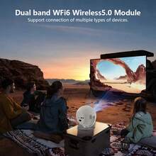 2026 New Release Globe-Themed 1080p Portable Projector | Brand-New Wifi 6 Projector 4k With Auto Keystone Correction & Manual Focus | Home Cinema Movie Projector Powered By XBJ-3600 Chip | Android 12.0 & 6 Bluetooth Projector Bedroom | Compact Mini Projector For Home & Outdoor Use | Ideal Gift For Halloween, Christmas, Valentine's & Back-To-School (Remote Included) - 查看 8