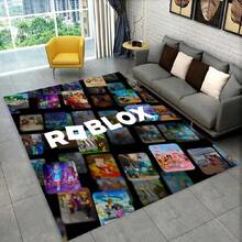 3D Cartoon R-Robloxs Game Carpet Rug For Playroom Bedroom Living Room Sofa Home Doormat Decor, Area Rug Non-Slip Floor Mat Gift.Jpg - 白色 - 查看 1