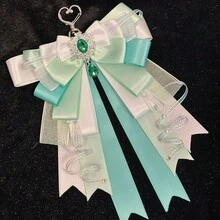 1个独特设计吊坠装饰蝴蝶结，4种款式，23种颜色，多层网状丝带手工DIY成品，宅男偶像粉丝应援棒装饰，卡通动漫游戏漫展角色扮演配饰，洛丽塔可爱宅男包包装饰 - 彩色 - 查看 21