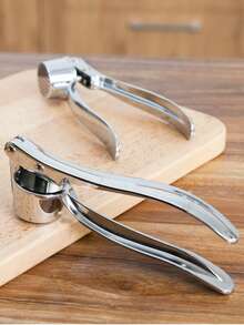 Stainless Steel Manual Garlic Press - One-Click Garlic/Ginger Paste | Easy To Clean, No Residue | Home & Commercial Kitchen Tool - Silver - View 4