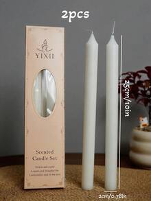 3pcs (25cm X 2cm) Long Stem Scented Candles, 8-Hour Burn Time, Soy & Paraffin Wax With Sandalwood Fragrance, Home Decor, Kitchen Ambiance, Gift For Valentine's Day, Ramadan, Winter Solstice, Friends - White - View 9