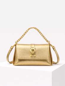 Women's Shoulder Bag With Elegant Chain Handle - Dorado - Ver 1