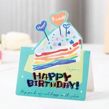 10张/套 3D生日贺卡，英文生日祝福明信片，派对装饰，生日祝福卡，生日礼物配件 - 彩色 - 查看 9