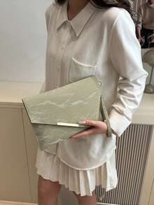 New Arrival Niche Design Fashion Envelope Clutch Bag For Women - Green - View 4