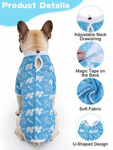 1pc Dog Surgery Suit, Breathable Pet Surgery Garment Suitable For Male And Female Dogs During Post-Operation Recovery - Multicolor - View 2