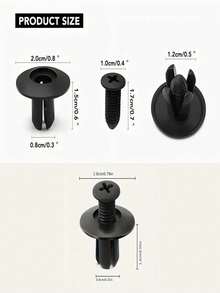 100pcs 8mm Black Plastic Rivets - Durable Fasteners For Automotive Bumpers And Repairs, Suitable For Most Vehicles, Car Parts Rivet Fasteners, Auxiliary Hooks