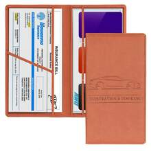 Summer Car Registration And Insurance Card Holders, Autumn Magnetic Snap Car Glove Box Organizers, Essential Car Document Bags, Men's And Women's Car Accessories, Spring Gifts, Card Holders, Birthday Gifts. - Brown - View 1